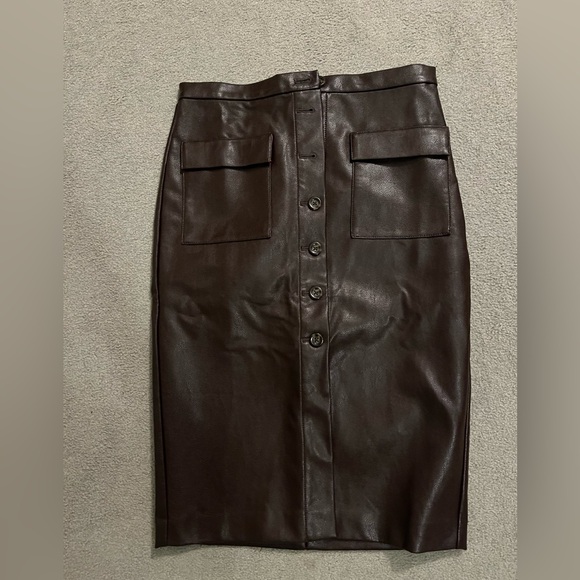 Ann Taylor Faux Leather Pencil Skirt - Picture 2 of 6